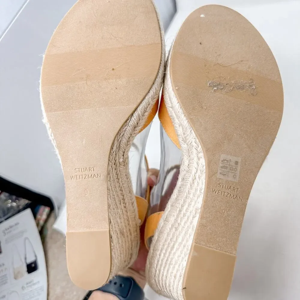 NEW Stuart Weitzman Mango Orange Espadrille Wedge Sandal, Size 9, MSRP $350 - Picture 8 of 11